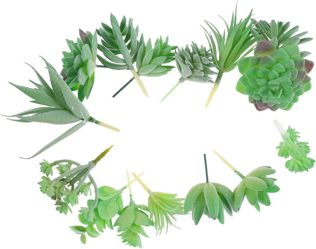 LUOZZY 15 Pcs Mini Fake Succulents Unpotted Realistic Faux Greenery for Wedding Home Decor Tiny Fake Plants for DIY Crafting and Party Centerpieces