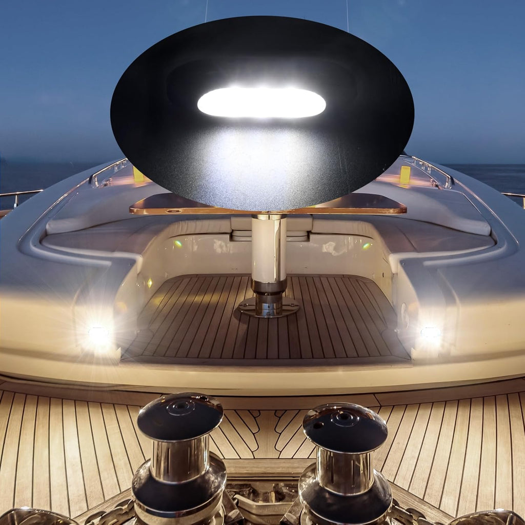 4PCS LED Courtesy Light Step Lights Accent Utility Lighting Surface Mounted for Boat IP67 Waterproof Lamp Yacht RV Caravan Light Stainless Steel Cover 12VDC (White), E012081-EMX