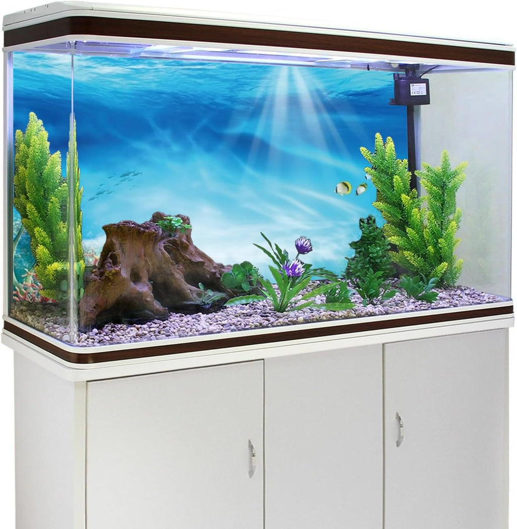 AWERT Undersea Theme Aquarium Background Colorful Coral Tropical Fish Sunshine Underwater World Fish Tank Background 24x12 inches Vinyl