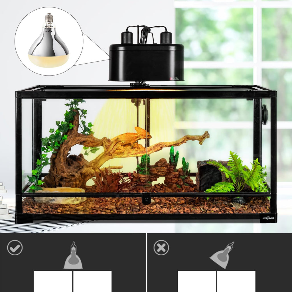 REPTI ZOO 100W Reptile Heat Lamp UVA UVB Reptile Light, Full Spectrum Self-Ballasted Vapor Basking Sunlight Bulb for Reptile and Amphibian Use E26