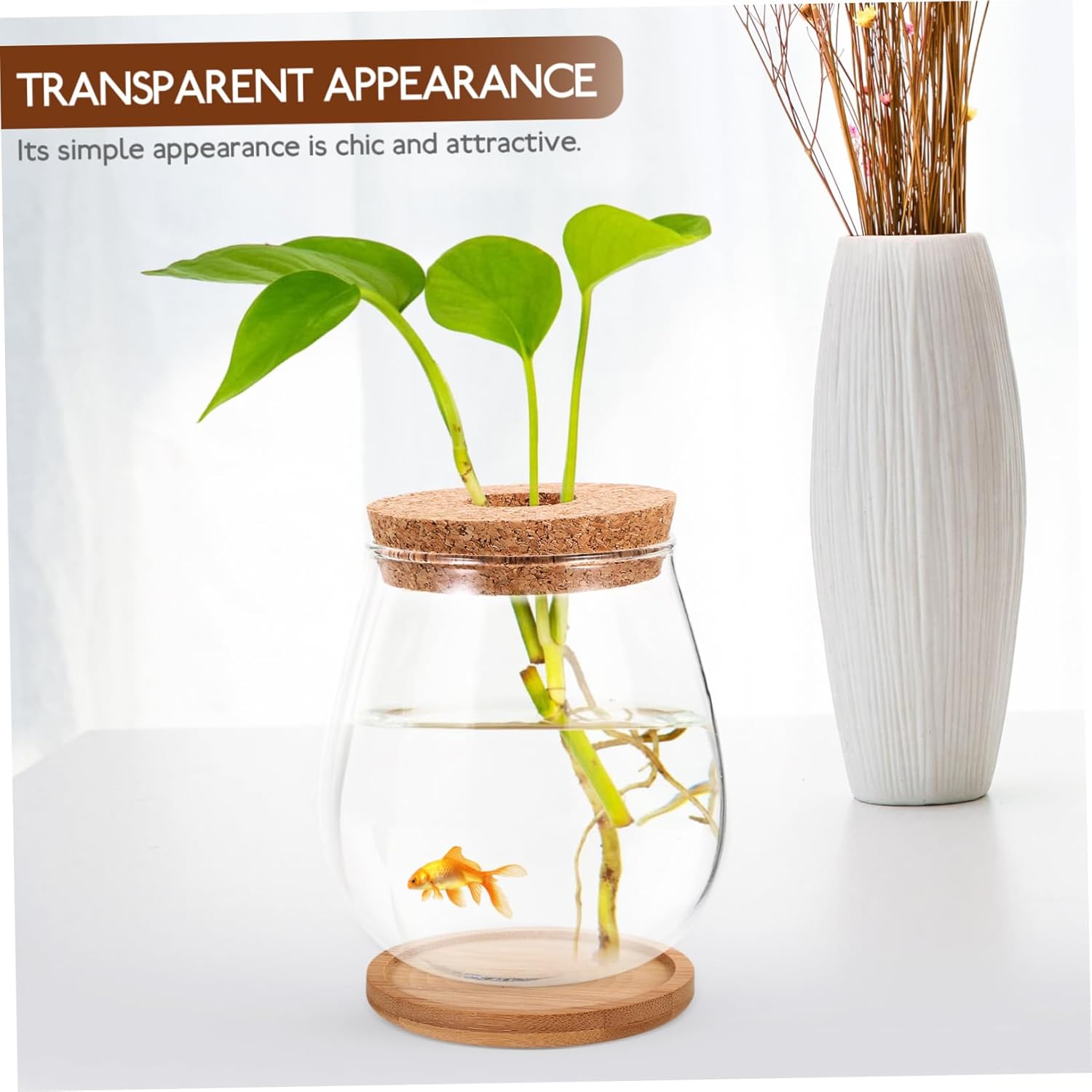 Milisten 1 Set Hydroponic Glass Vase DIY Cork Bottle Micro Landscape Bottle Coral Jar Aquarium Glass Terrarium Cork Planter Terrarium Dill