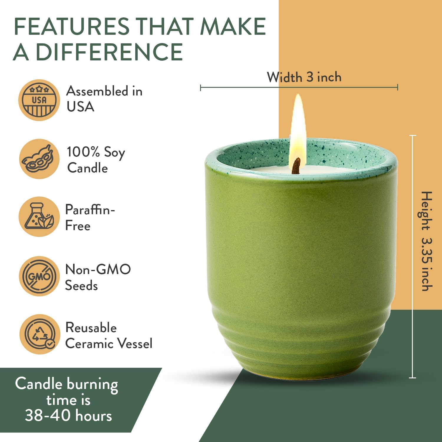 Modern Sprout Garden Vibes 2-in-1 Soy Candle & Planter - in The Weeds (Eucalyptus, Pink Pepper, Patchouli, Citrus) 6 Oz Scented Candle w/Mint Seeds - Ceramic Vessel Dual Purpose Jar - 38-40 Hour Burn