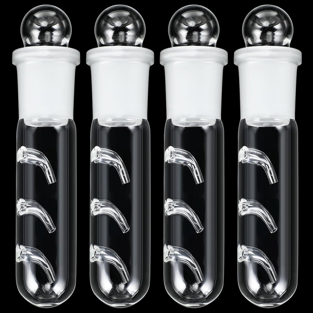 Qualirey 4 Pack Planaria Catch Trap for Aquarium Snail Leech Clear Glass Planaria Trap for Dwarf Shrimp Red Cherry Shrimp Tank(3 Holes)