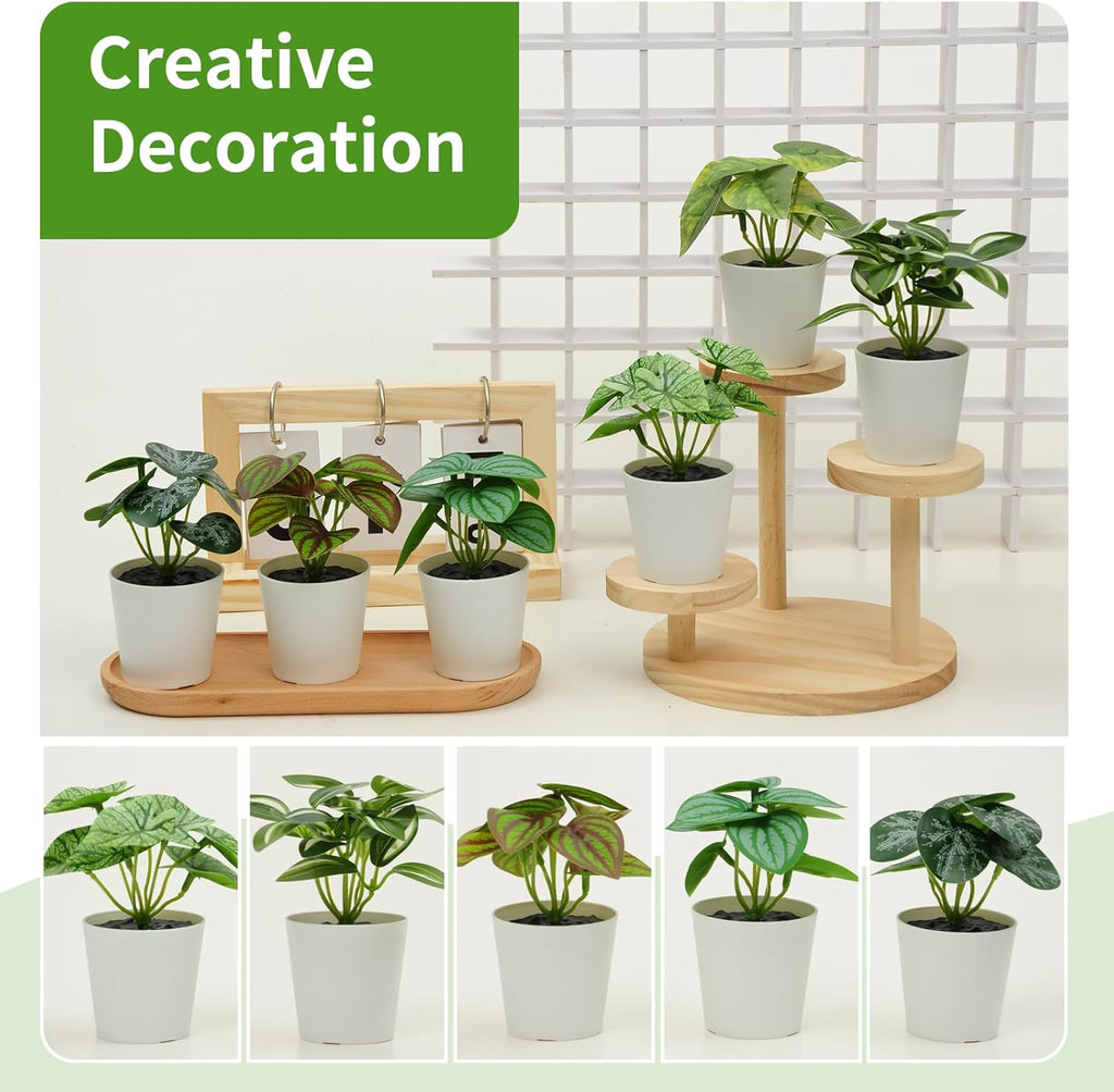 6 Pack Fake Plants for Room Decor,Mini Artificial Potted Plants for Home Office Living Kitchen Classroom Table Shelf Desk Farmhouse Bathroom Indoor Decor