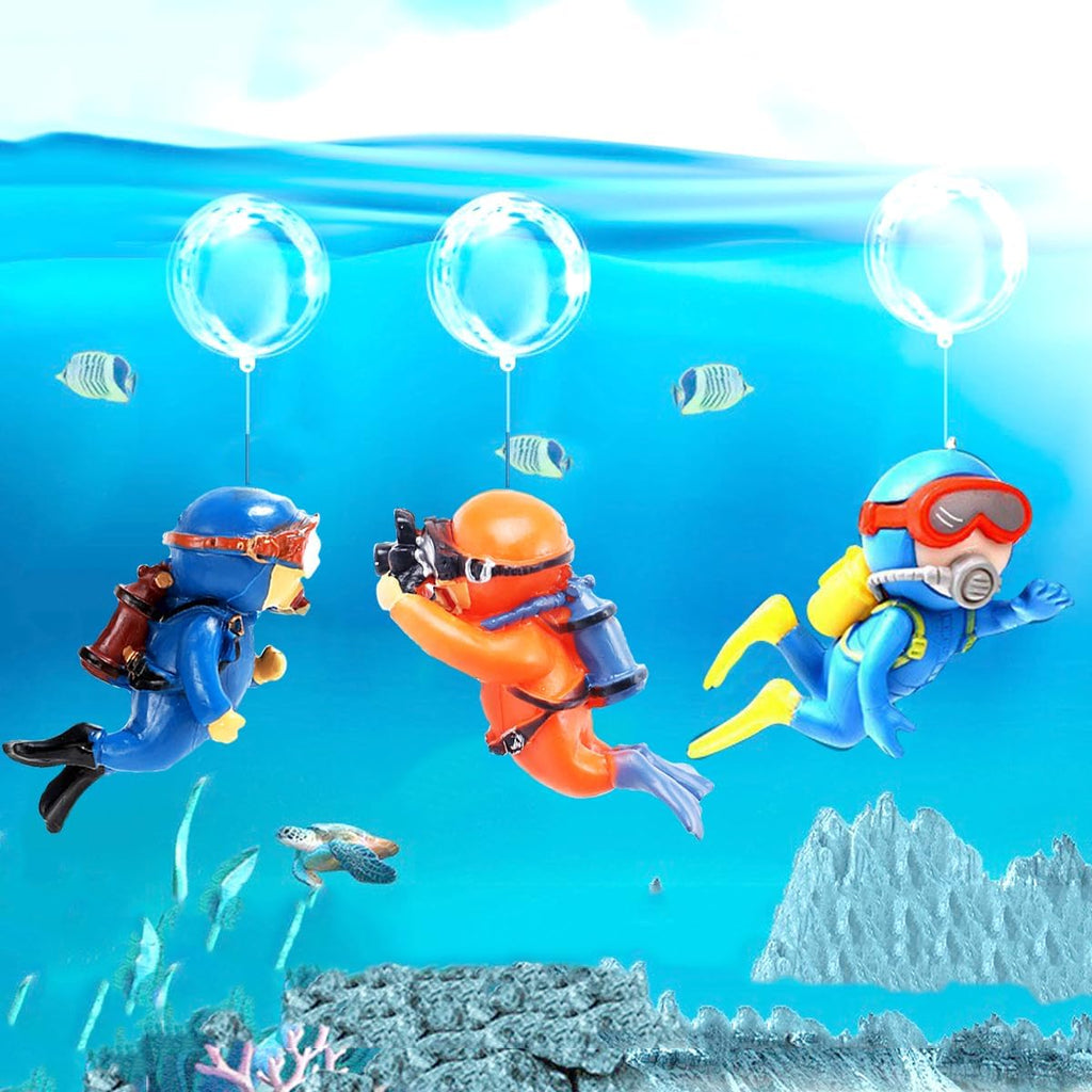 3pcs Floating Fish Tank Decorations, Little Diver Aquarium Decoration, Aquarium Accessories Fish Playmate for Fish Tank Suitable for All Kinds of Fish Tanks Swimming Pool
