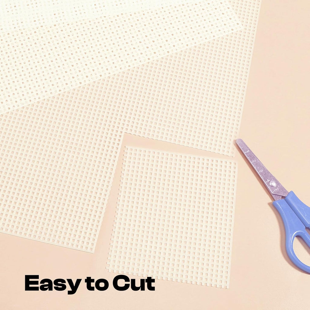 Caydo 4 Pieces 7 Count Plastic Canvas Sheets 10.5 x 13.5 Inch Plastic Mesh Sheet, Eye Mesh for Embroidery, Acrylic Yarn Crafting, Knit Crochet Projects and Make Dividers