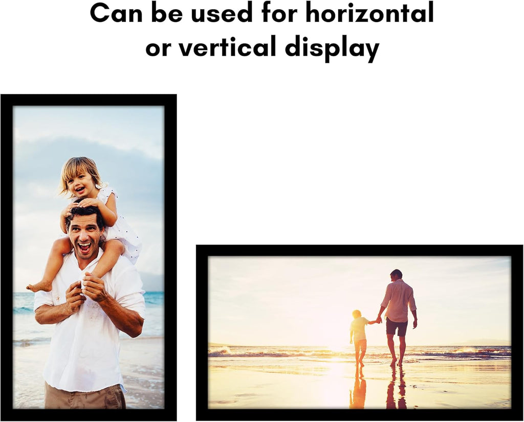Americanflat 12x24 Picture Frame with Polished Plexiglass - Black Picture Frame - Wide Photo Frames Made of Engineered Wood for Vertical or Horizontal Wall Display - Epic Collection - Black