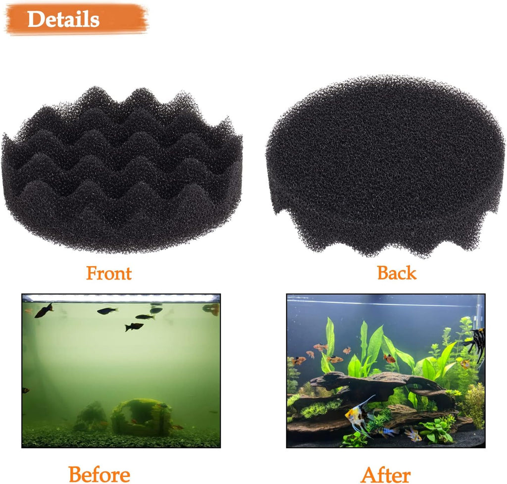 Swess 8Pack Foam Filter Pads, FX4 Filter Media Compatible with Fluval FX4/FX5/FX6 Canister Foam & FX6 Carbon Filter Pads Replacement, Aquarium Filter Accessories (6.69 x 6.69 x 1.57 Inch, Black)