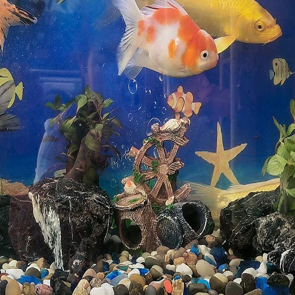 Pets Betta Fish Tank Cave Decorations,Wine Barrel Aquarium Decoration (1, Wine Barrel Decoration)