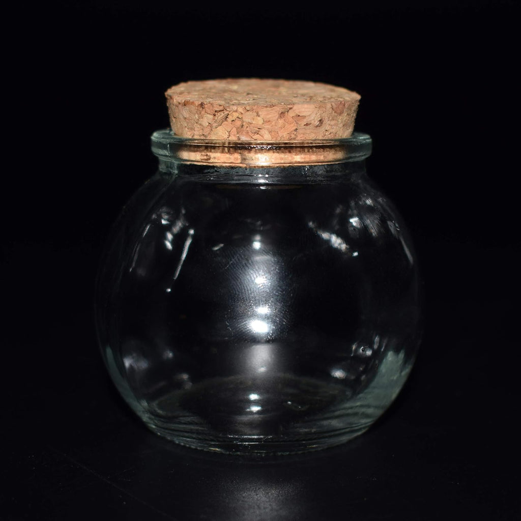 Clear Glass Bottle With Cork Stopper Assorted Shapes Bud Vases Jars Message Wish Bottle 1 Piece (Round Ball)