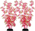 16 Inch Aquarium Fish Tank Plant Betta Fish Tank Decor,2 Pack Silk Aquarium Plants for Aquarium Decoration (White-Pink)