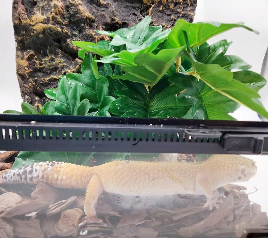 Reptile Fake Plants for Terrarium Artificial Tank Decor Accessories Suitable for Bearded Dragon Ball Python Crested Leopard Gecko Lizard Chameleon Snake-Philodendron selloum