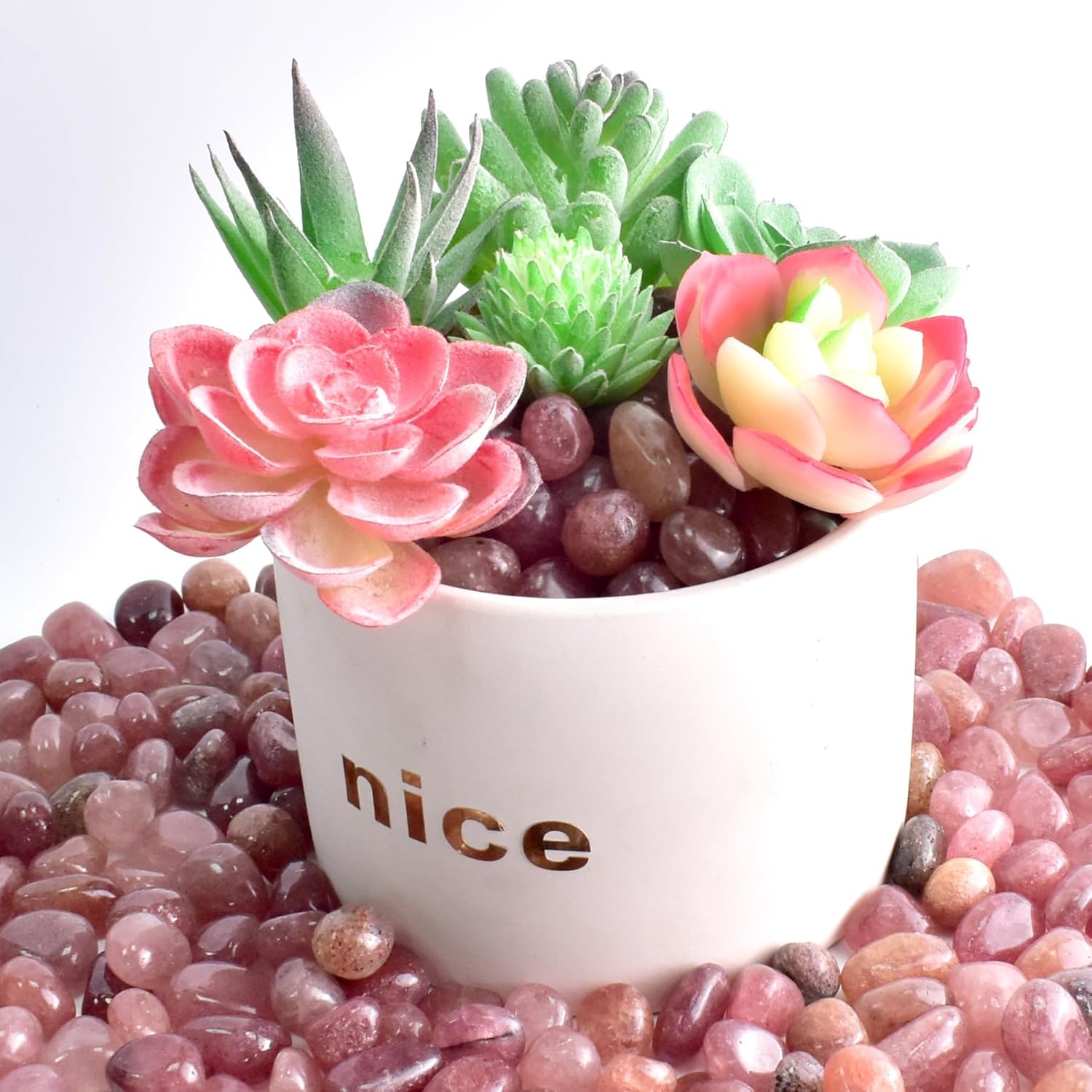 Polished Strawberry Quartz Crystal Chips 200 Pcs - 10 oz Tumbled Stone Chips Crushed Sea Glass Stones Healing Reiki Crystal Jewelry Making Home Decoration