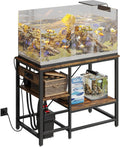 Bestier 40-50 Gallon Fish Tank Stand with Power Outlet, 36x19 Metal Aquarium Stand with Filter Storage, 6-Leg Reptile Tank Stand with 3-Tier Adjustable Storage Shelves, 660LBS Capacity