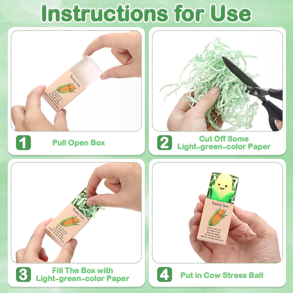 Wettarn 25 Sets Positive Gifts Vegetable Stress Balls with Support Gift Boxes Inspirational Party Favors for Employee Coworker Friends Office Appreciation Relief Toys