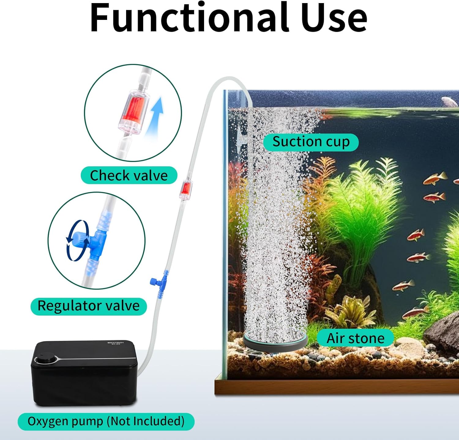 UPETTOOLS 4 Inch Air Stone for Aquarium – Quiet Large Round Airstone with Valve, High Efficiency Oxygen Diffuser for Enhanced Water Circulation, Ideal for Medium Freshwater & Saltwater Fish Tanks