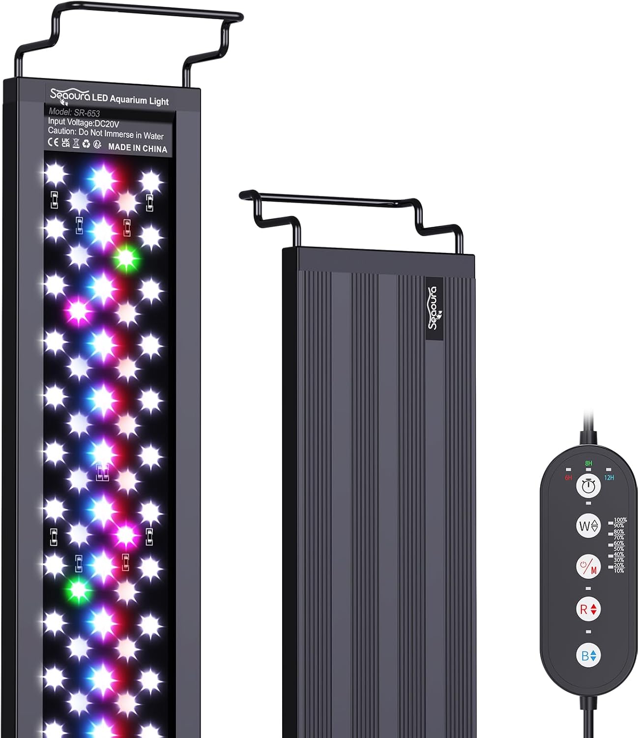 SEAOURA Aquarium Planted Light for 24-30in Freshwater Tank, Full Spectrum LED Light for Plant Growth, 6H/8H/12H Timer, WRB 3 Channel Customizable, 10 Brightness & 11 Colors, Adjustable Bracket - 20W