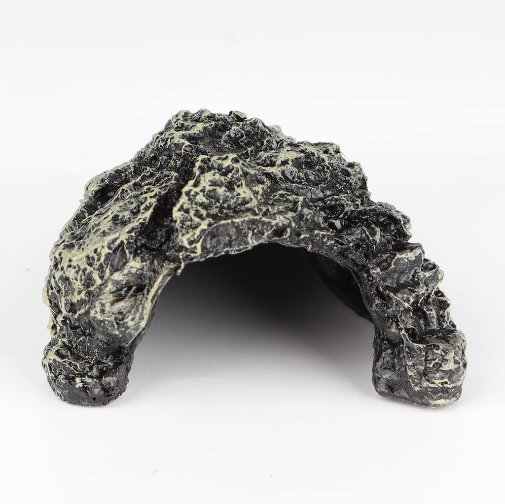 Reptile Hide and Cave - Resin Amphibian Hideouts Cave Size 1.57"x0.98", Habitat for Mini Amphibian Turtles Bearded Dragon Lizards Snakes Crab Gecko Leopard Fish