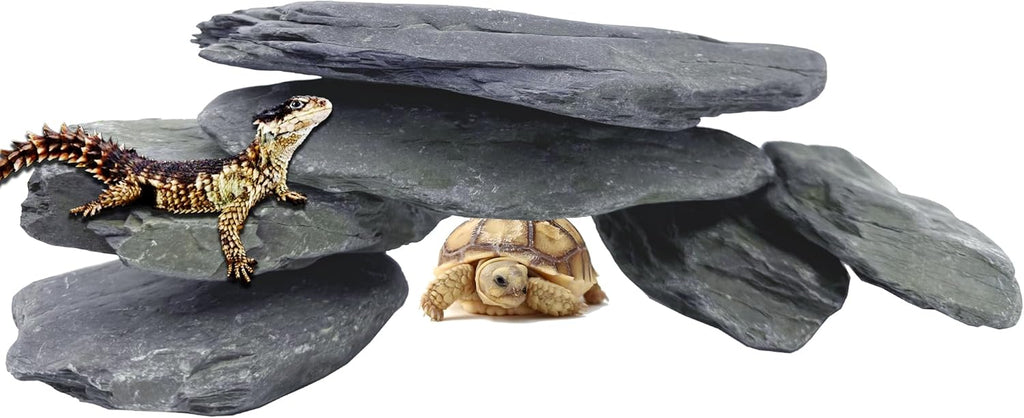 7/12 Pounds Natural Stream Slab Stones,Dragon-Rock Stone,Seiryu Stones Perfect for Aquariums,Fish Tanks,Terrariums,Landscaping Model,Reptile Rest Rock (Stream Slab Stones, 12 LB)