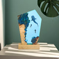 Epoxy Resin Lamp, Ocean Night Light,Artistry Home Decor Bedside Nightlight, Unique Resin Lighting, Nightstand Decorations for Bedroom, Suitable for Holidays（Whale Shark）