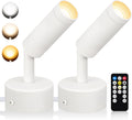 Dimmable LED Spot Lights Indoor, Remote Controlled with Timer, 3W Plug-in Up Lights, 3000K/4000K/5000K Uplighting Indoor Spotlight for Accent Lighting Plants or Artwork, 2 Pack