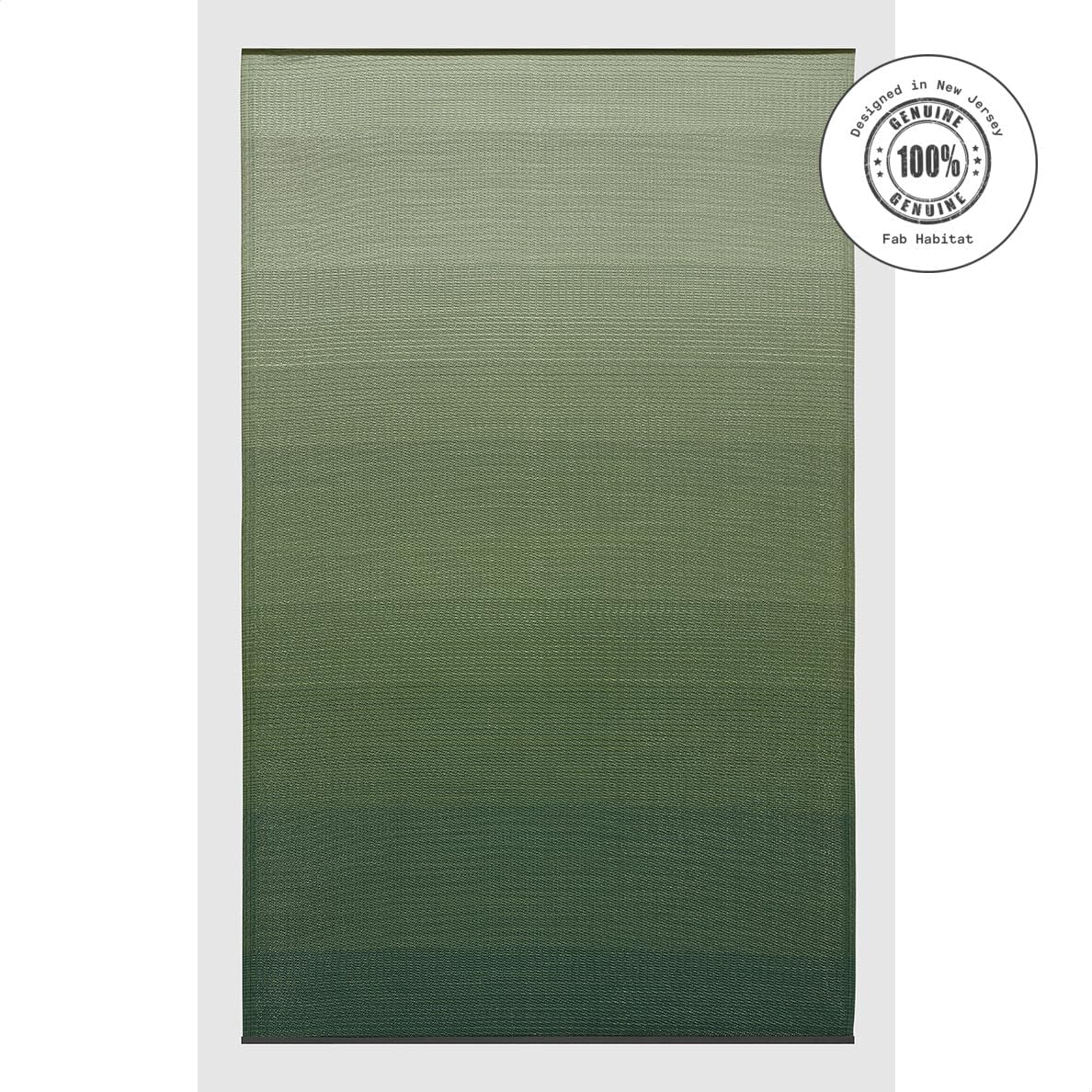 Fab Habitat Ombre Outdoor Rug - Waterproof, Fade Resistant, Crease-Free - Premium Recycled Plastic - Striped - Patio, Porch, Deck, Balcony - Big Sur - Green - 6 x 9 ft