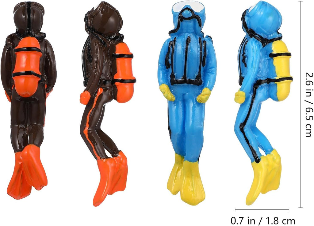 2pcs Diver Aquarium Decorations, Floating Fish Tank Decor Aquarium Diver with Floating Device Diver Figurines, Aquarium Ornament Fish Playmate Fish Tank Accessories