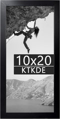 KTKDE 10x20 Picture Frame Black Wooden, Polished Plexiglass, Rectangle Photo Frame for Photos,Studio Gallery Wall Hanging Posters & Best gift