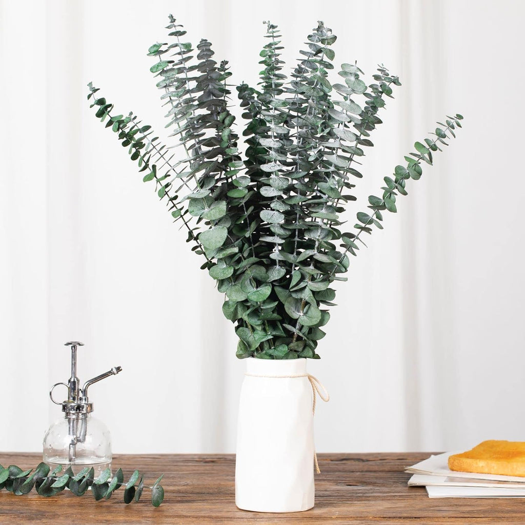 30 Pcs Dried Eucalyptus Stems for Shower, 17'' Natural Real Preserved Eucalyptus Leaves Branches Hanging, Dried Plant Bundle for Home SPA Bathroom Wedding Wall Vase Decor, Bath Essentials