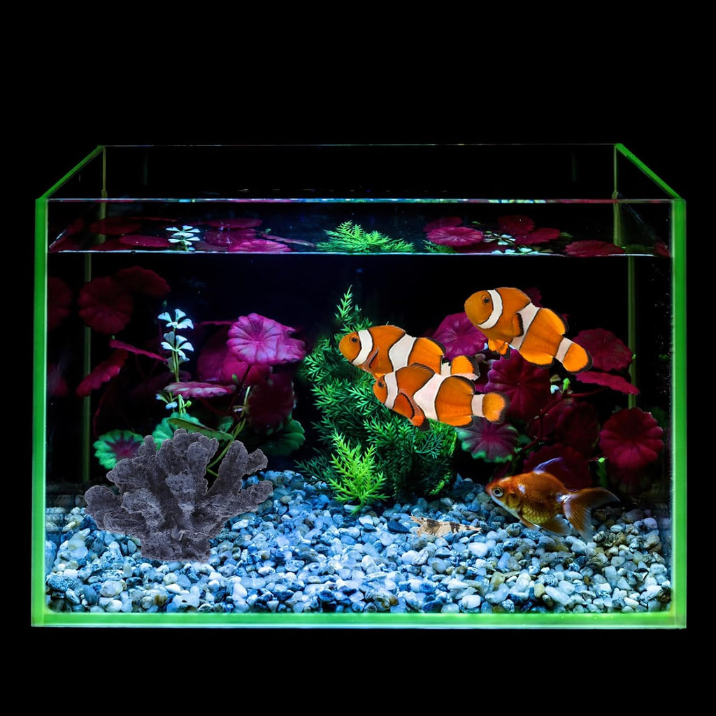 LUOZZY Fake Coral Reef Decor Faux Artificial Coral Reef for Aquarium Decorations, Navy Blue