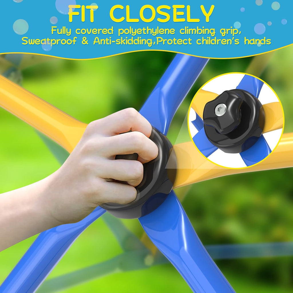GIKPAL Climbing Dome, Upgraded 6FT Geometric Dome Climber with Climbing Grip for Kids Indoor Outdoor Play Equipment, Supports 600LBS Jungle Gym Playground Backyard Play Centre, Easy Assembly