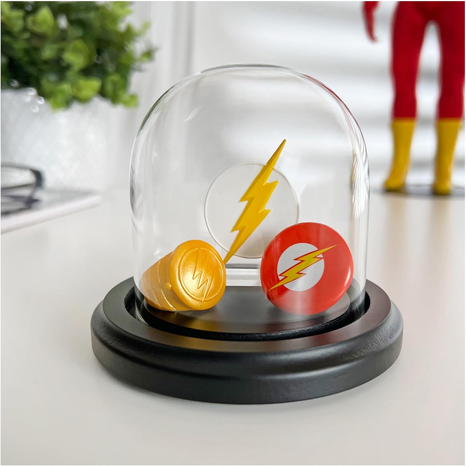 Plymor 3" x 3" Glass Display Dome Cloche (Black MDF Wood Base)