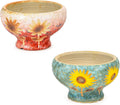 Sungmor Small Succulent Planters Set of 2, Beautiful Hand Crafted Ceramic Plant Pots Cute Cactus Pot, 6.5 Inch Flower Pots for Indoor Plants with Drainage, Desktop Windowsill Home Office Decor Pots
