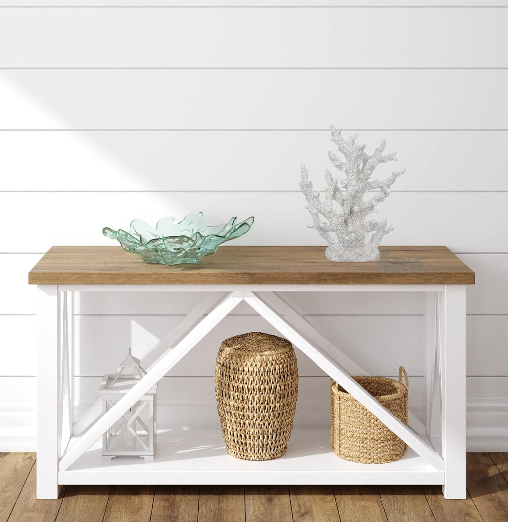White Coral Decor – Faux Coral Reef Sculpture (9.5x7.5x3.5in) – Coastal Coffee Table Decoration - Nautical Shelf and Beach Home Decor