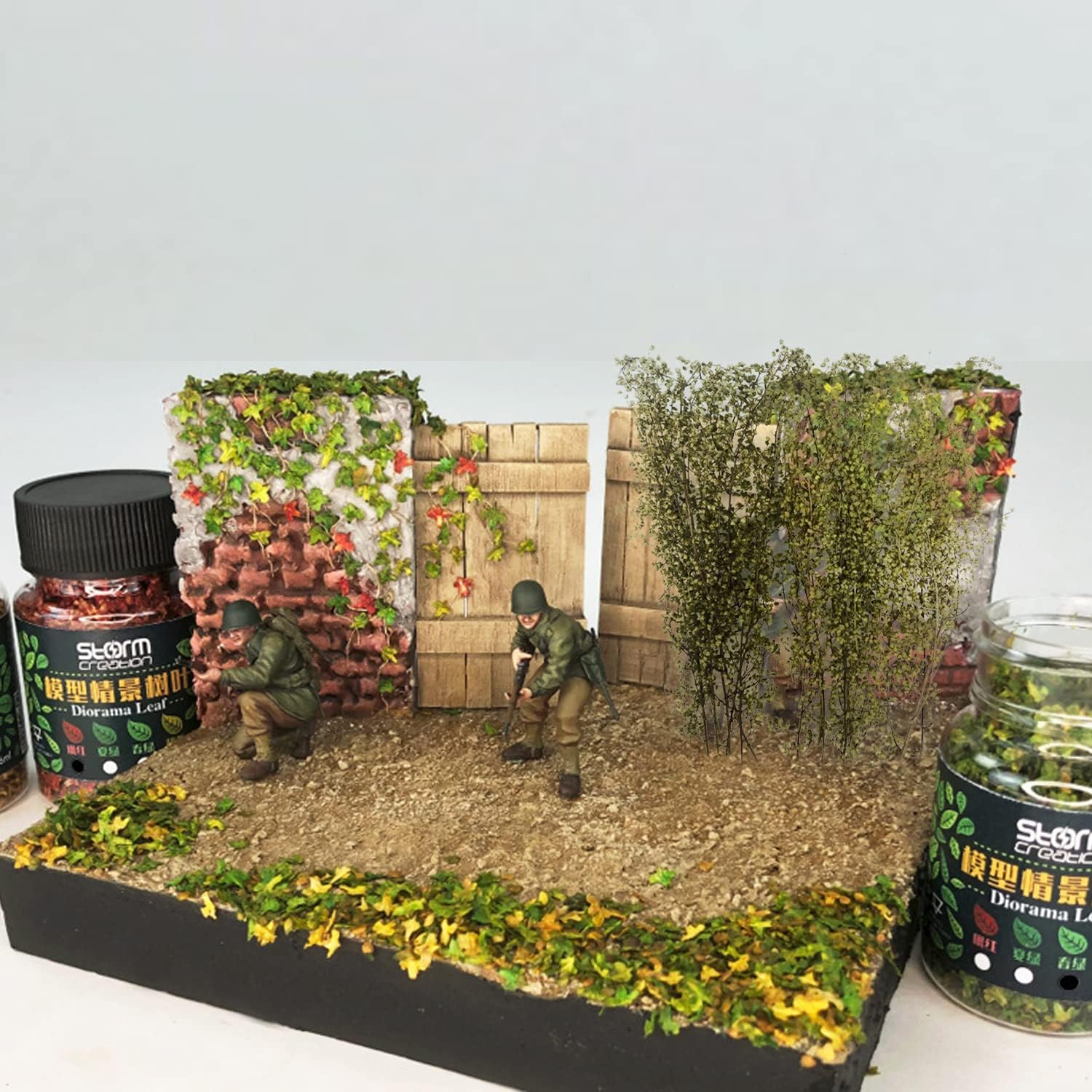 Cayway 2 Pack Miniature Shrubs Model Bushes 2 Color Long Shrub Vegetation Groups Model Grass Tufts for DIY Architecture Building Model Railway Train Diorama Garden Scenery Landscape Layout