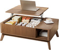 Lift Top Coffee Table with Storage Hidden Compartment, 40" Mid - Century Modern Wooden Living Room Center Table, Adjustable Height Desk for Laptop, Multifunctional Sofa Side Table，Walnut