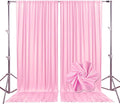 10ft x 10ft Rose Pink Backdrop Curtains for Parties, Fabric Satin Background Curtain with Rod Pockets for Weddings, Birthday, Baby Shower, Photography, Graduation Party Backdrop Drapes, 2 Panels