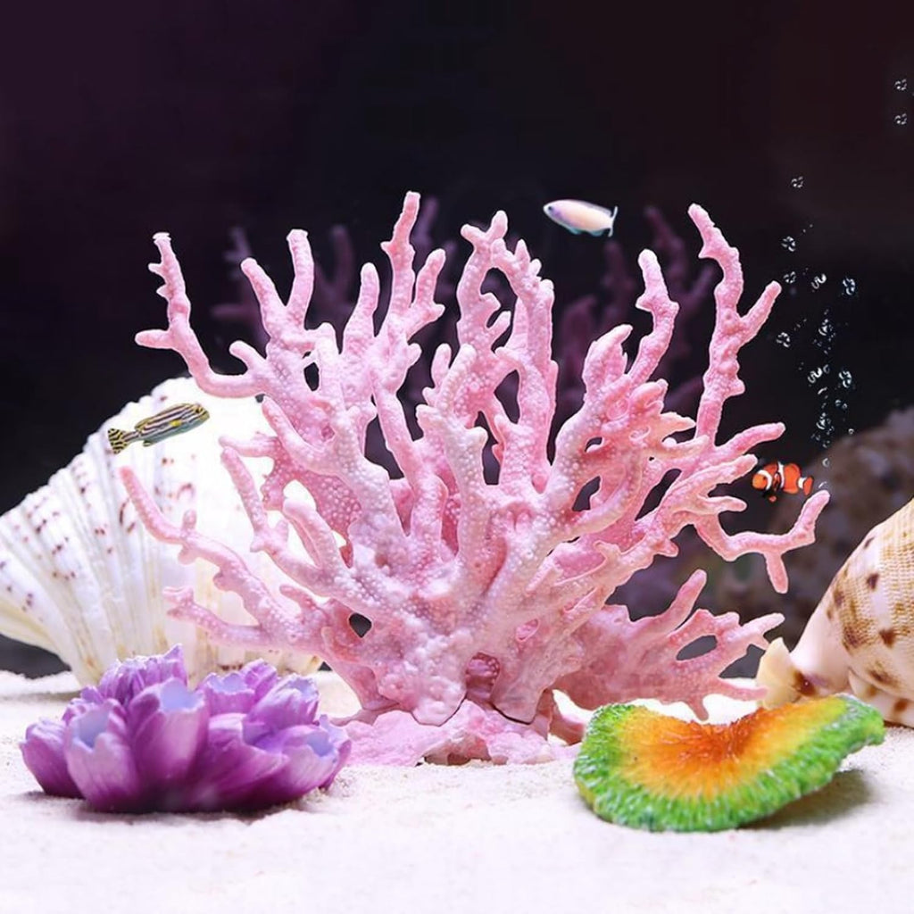 PENCK Aquarium Decorations Resin Reef Tank Decor Accessories Fake Coral Fish Tank Ornaments (Pink)