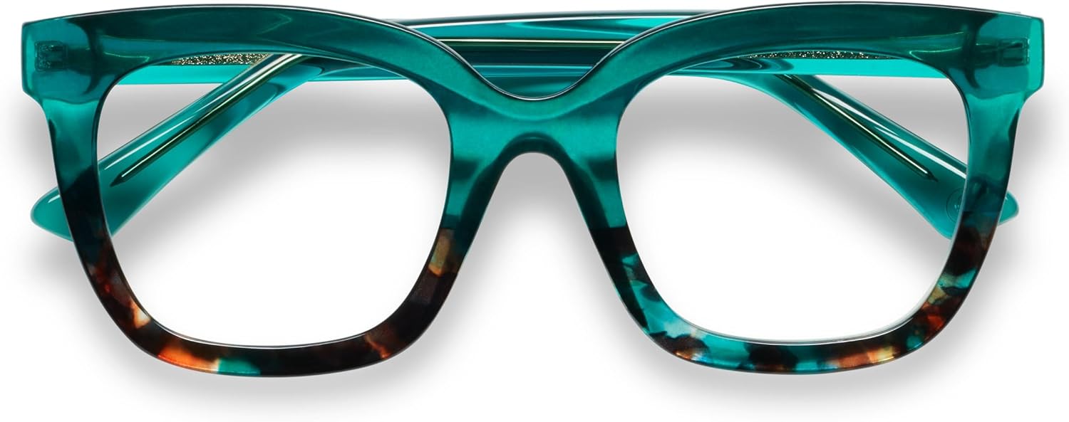 Peepers by PeeperSpecs Oprah's Favorite Things Women's Fanfare Square Blue Light Blocking Reading Glasses