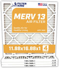 Filter King 11.88x16.88x1 Air Filter | 4-PACK | MERV 13 HVAC Pleated A/C Furnace Filters | MADE IN USA | Actual Size: 11.88 x 16.88 x .75"