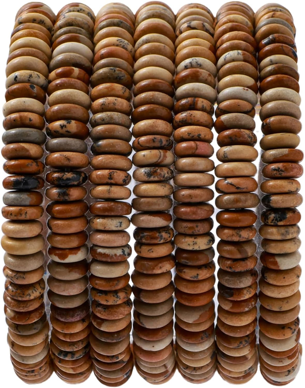 Natural Blown Picture Disk Stone Spacer Beads 6x2mm 38cm/str Flat Rondelle Loose Semi Gemstone Caps for Making Bracelets Necklace