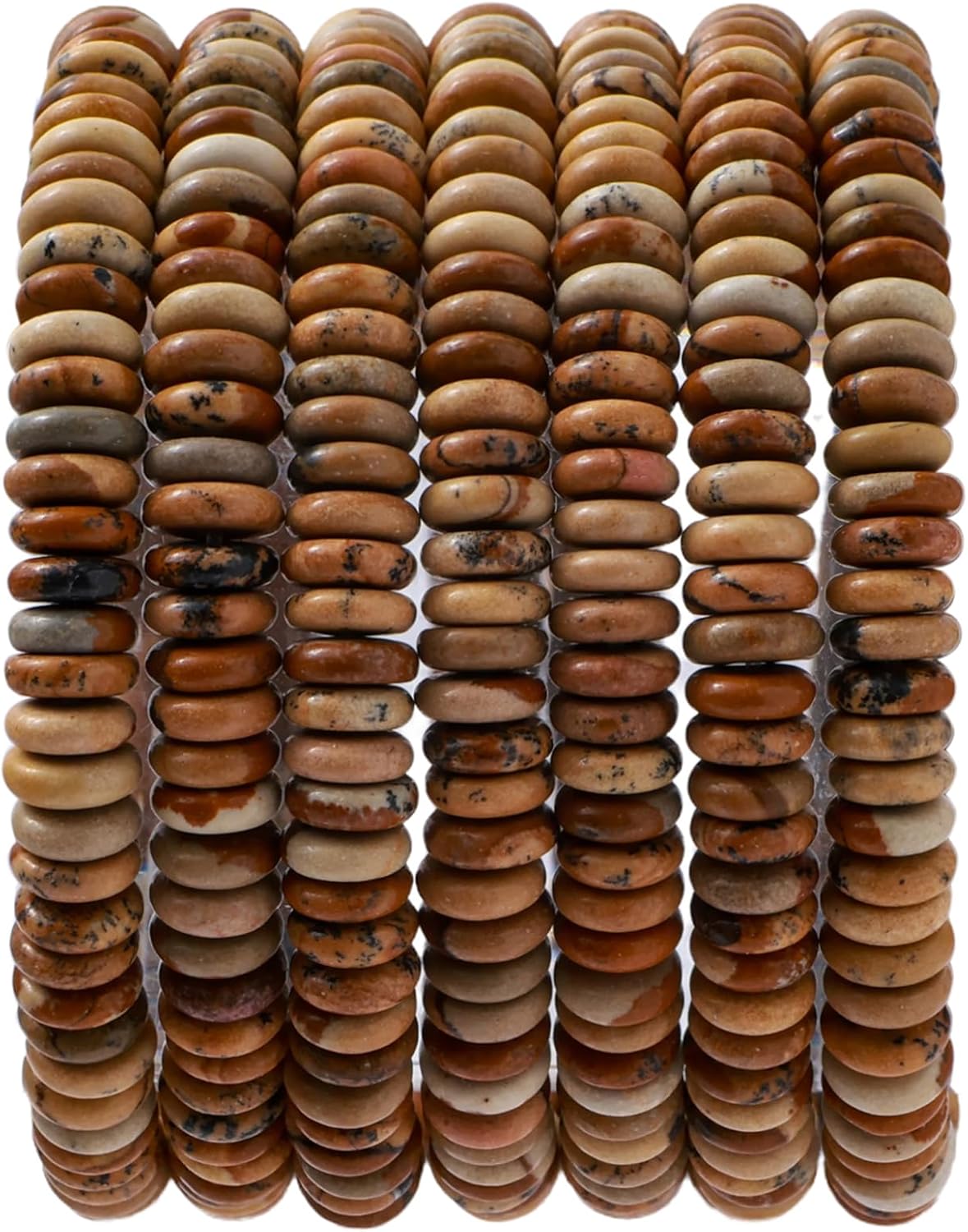 Natural Blown Picture Disk Stone Spacer Beads 6x2mm 38cm/str Flat Rondelle Loose Semi Gemstone Caps for Making Bracelets Necklace