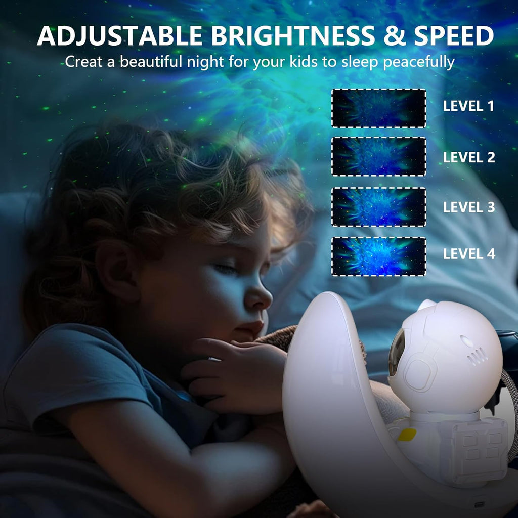 Astronaut Galaxy Projector, Star Projector Galaxy Light with Moon Lamp, 3 in 1 with Timer and Remote,360°Adjustable Kids Adults Room Decor Aesthetic, Gifts for Christmas, Birthdays.(USB White)