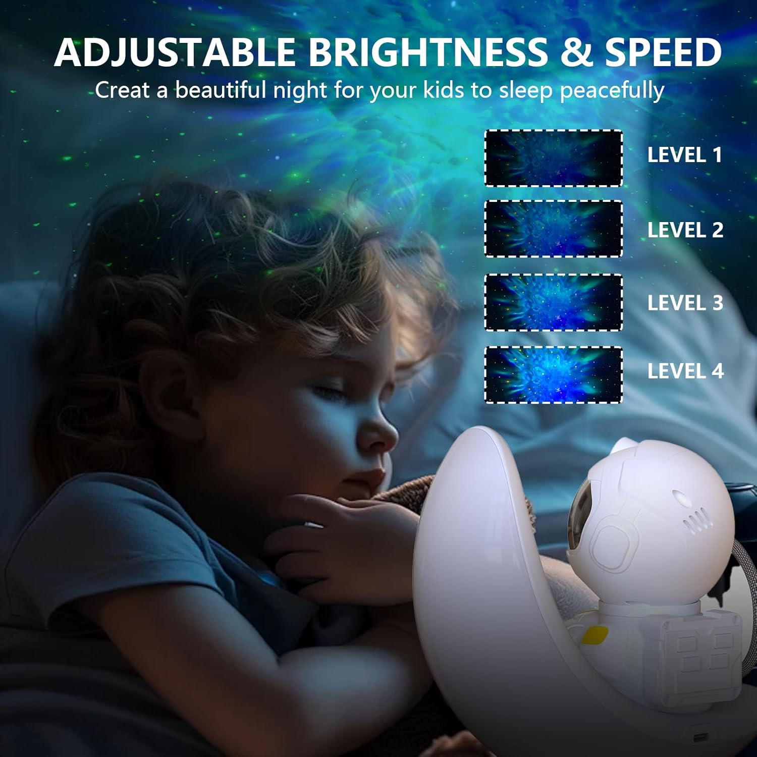 Astronaut Galaxy Projector, Star Projector Galaxy Light with Moon Lamp, 3 in 1 with Timer and Remote,360°Adjustable Kids Adults Room Decor Aesthetic, Gifts for Christmas, Birthdays.(USB White)