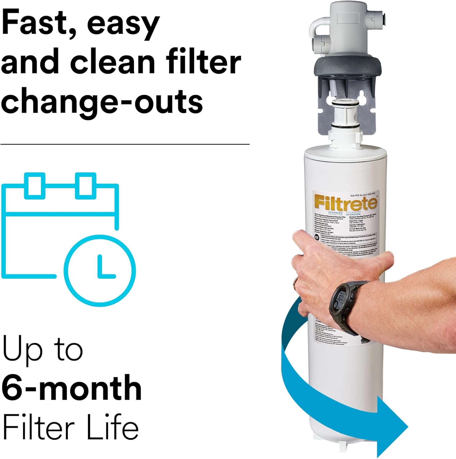 Filtrete 3US-PS01 Advanced Under Sink Quick Change Water Filtration System