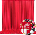 10 x 10 Feet Red Backdrop Curtain for Partie, Background Curtains for Photoshoot, Birthday, Wedding, Halloween, Thanksgiving, Christmas Day, New Year Party Decorations 5Ft x 10Ft, 2 Panels