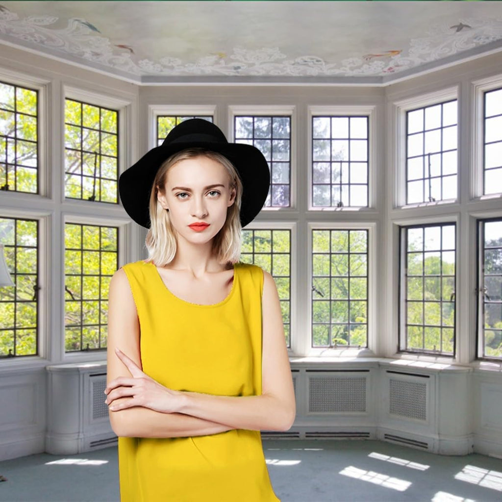 9x6ft Window Landscape Backdrop Summer White Panel Window Green Plant Sunlight Photography Background Anniversary Birthday Party Holiday Festival Portrait Studio Photo Props Polyester