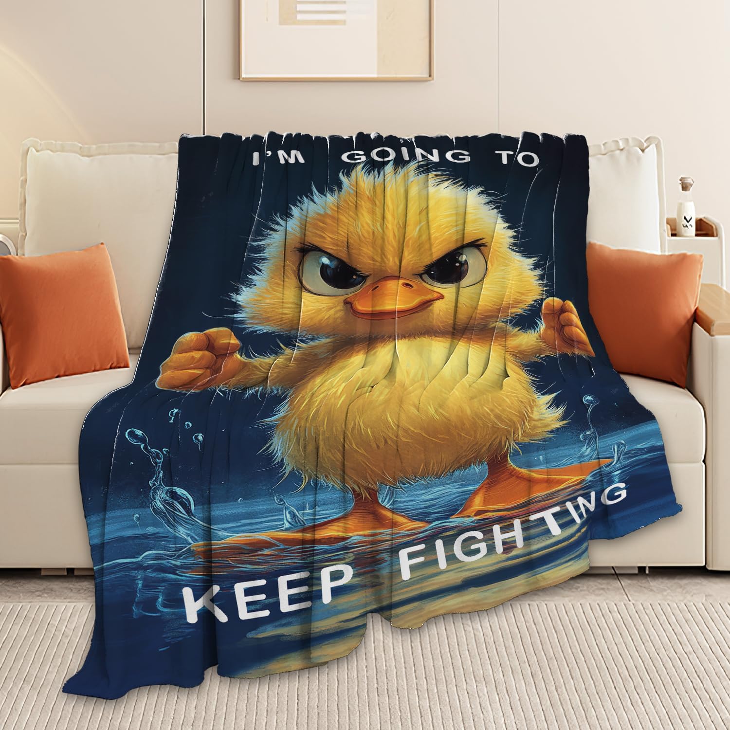 Duck Blanket Funny Cartoon Cute Farm Duck Throw Blanket Gifts for Kids Girls Boys Adults Women Men Super Soft Cozy Plush Fluffy Fuzzy Fleece Blanket Home Decor 40''X50''