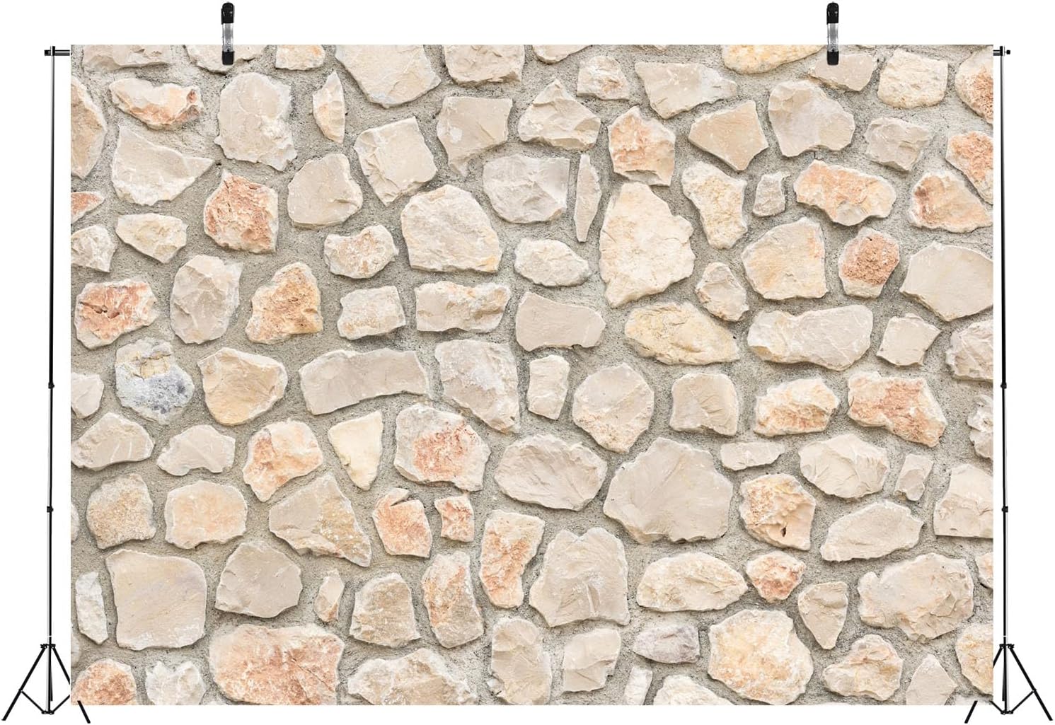 6x4ft Fabric Stone Brick Wall Backdrop Natural Rock Wall Textured Photography Background Wallpaper Birthday Wedding Party Decor Newborn Baby Kids Adults Portrait Photoshoot Photo Studio Props