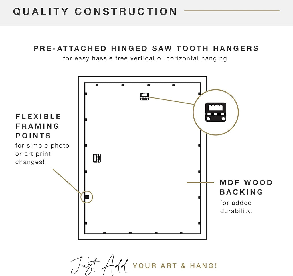 MCS Museum Poster Frame 16x20 Natural Woodgrain, Vertical & Horizontal Wall Hanging Large Picture Frame for Photos, Posters & Art Prints (1-Pack)